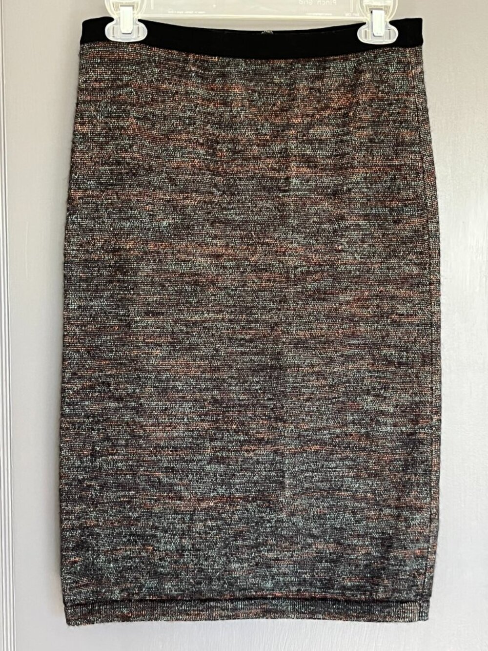 Peruvian Connection Cotton Alpaca Blend Skirt Black Multi Sz Small Quiet Luxury